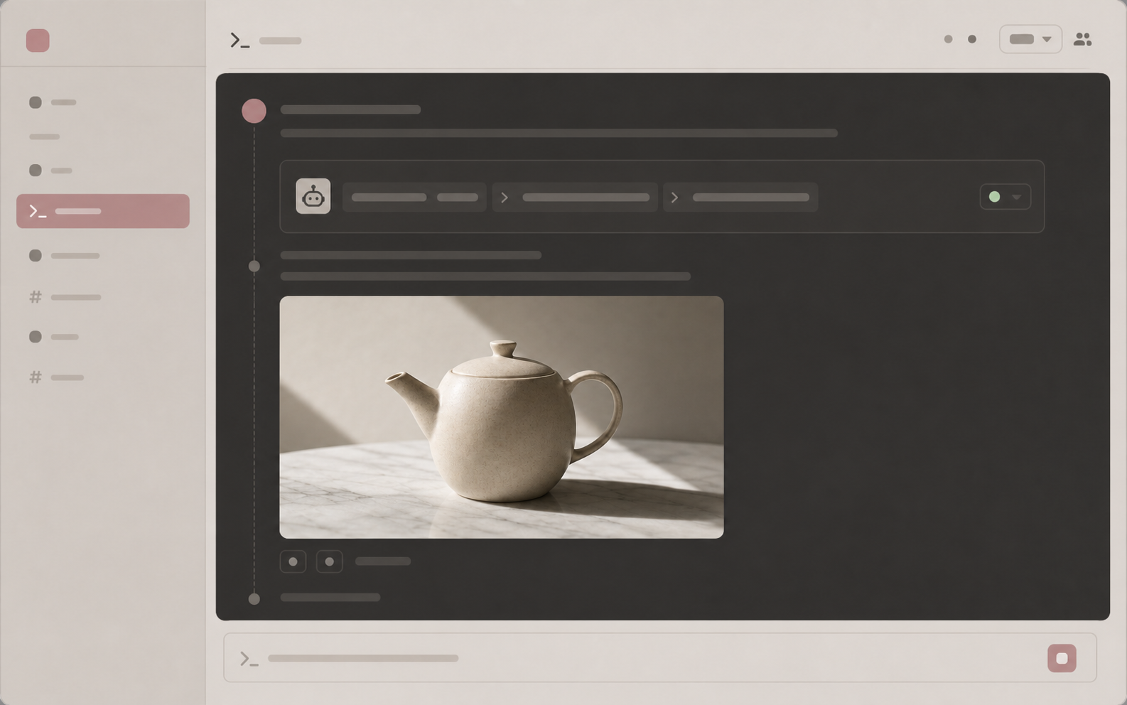 Terminal response with reasoning and an inline generated preview