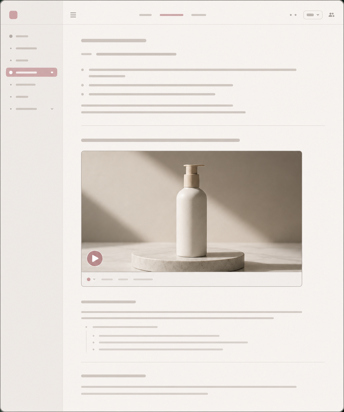 Spec document with an inline rendered motion test preview
