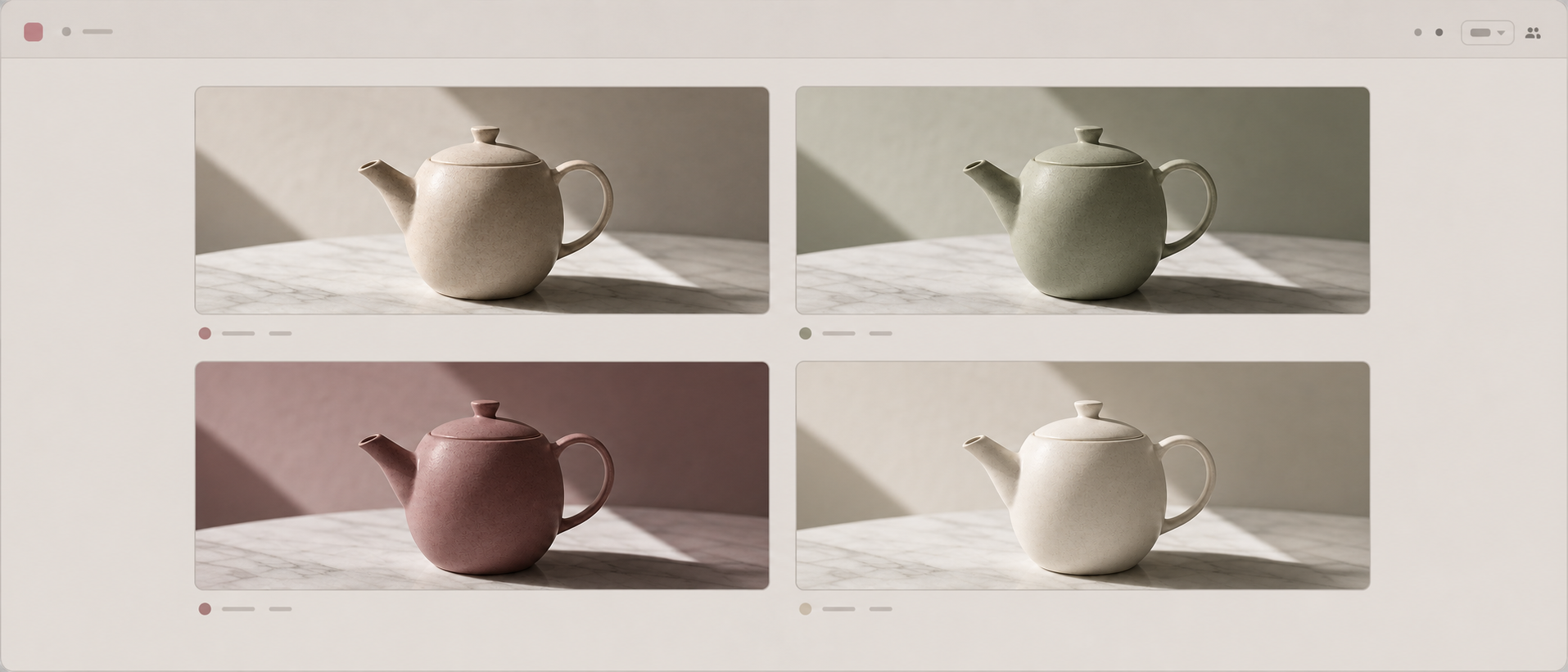 Four-variant grid of the same scene rendered in different palettes